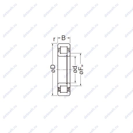 Подшипник NUP308EG чертеж