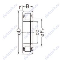 Чертеж подшипника NUP308EG