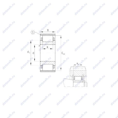 Подшипник RN2304-E-MPBX чертеж