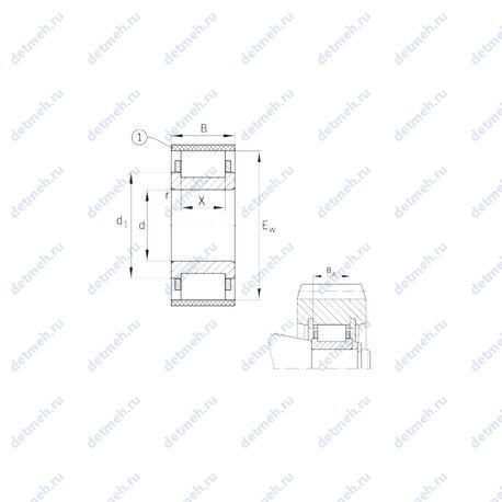 Подшипник RN2308-E-MPBX чертеж