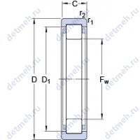 Чертеж подшипника RNU 1011 ECP