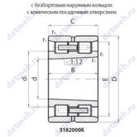 Чертеж подшипника 3182132КE