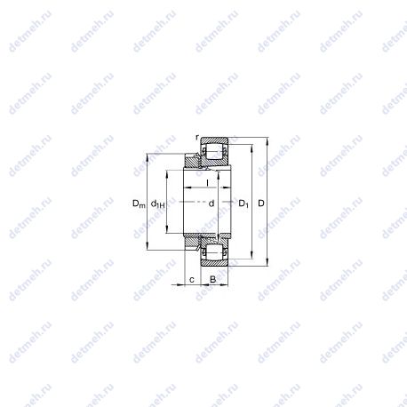 Подшипник 20218-K-MB-C3 + H218 чертеж