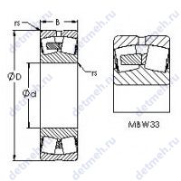 Чертеж подшипника 21307MBW33