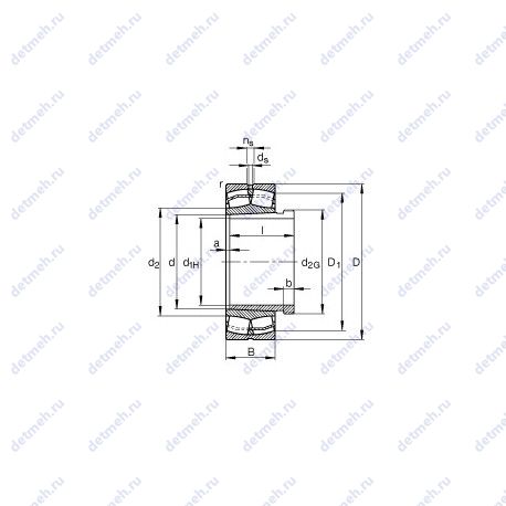 Подшипник 21308-E1-K + AH308 чертеж