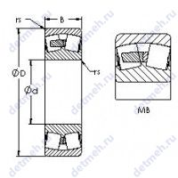 Чертеж подшипника 21308MB