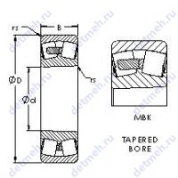 Чертеж подшипника 21308MBK