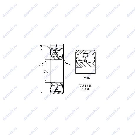 Подшипник 21310MBK чертеж