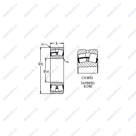 Подшипник 22205CKW33 чертеж