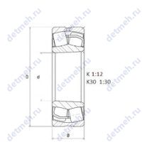 Чертеж подшипника 22205EAKW33