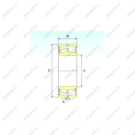 Подшипник 22208-2RSK чертеж