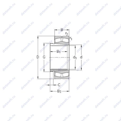 Подшипник 22208-E-K-W33+AH308 чертеж