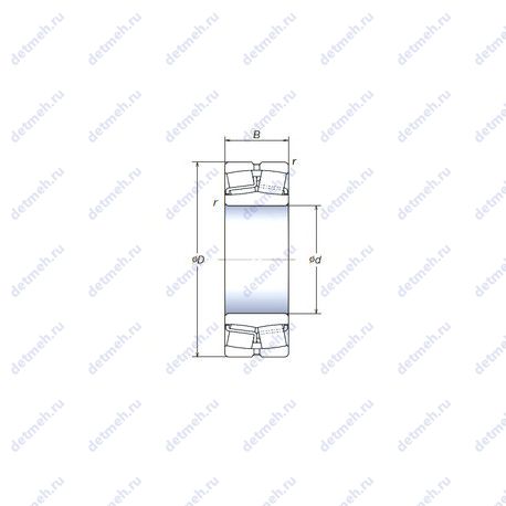 Подшипник 22208SWREAg2E4 чертеж
