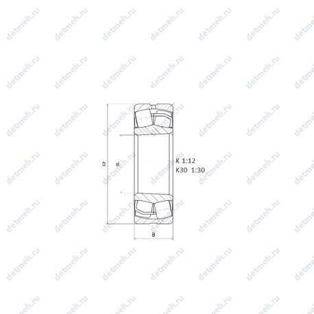 Подшипник 22210EG15KW33 чертеж