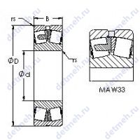 Чертеж подшипника 22211MAC4F80W33