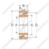 Чертеж подшипника 22216 MBW33