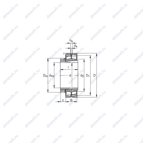 Подшипник 22224-E1-K + H3124 чертеж