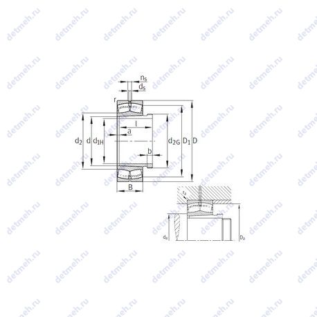 Подшипник 22238-K-MB+AH2238G чертеж