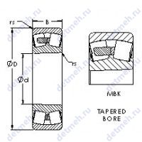 Чертеж подшипника 22240MBK