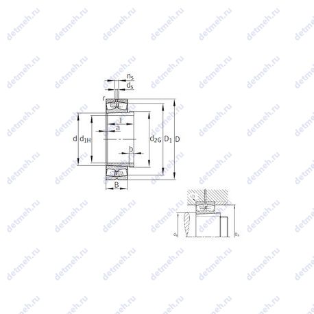 Подшипник 22248-B-K-MB+AH2248 чертеж