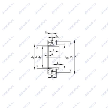 Подшипник 22248-E1-K + AH2248 чертеж