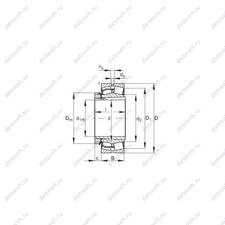 Подшипник 22248-E1-K + H3148X чертеж