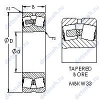 Чертеж подшипника 22311MBKW33