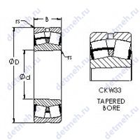 Чертеж подшипника 22312CYKW33