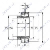 Чертеж подшипника 22318-E1-K-T41A + H2318