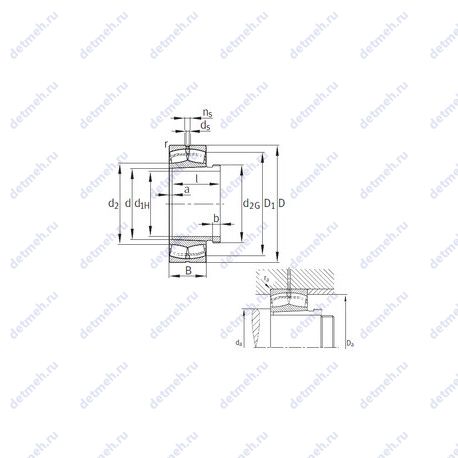 Подшипник 22332-K-MB+AH2332G чертеж