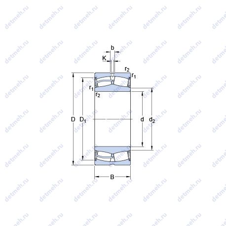 Подшипник 22344-2CS5/VT143 чертеж