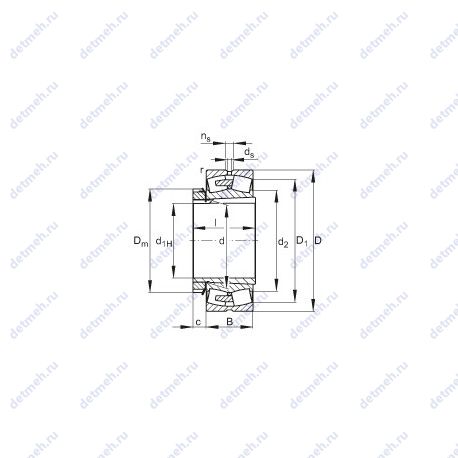 Подшипник 22348-E1A-K-MB1 + H2348X чертеж