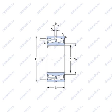 Подшипник 23024-2RS5/VT143 чертеж