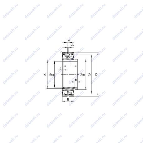 Подшипник 23024-E1A-K-M + AHX3024 чертеж