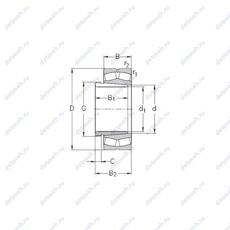 Подшипник 23028-K-MB-W33+AHX3028 чертеж