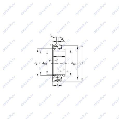Подшипник 23044-E1-K + AH3044G чертеж