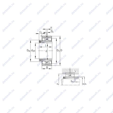 Подшипник 230/710-B-K-MB+H30/710 чертеж