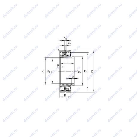 Подшипник 23124-E1A-K-M + AHX3124 чертеж