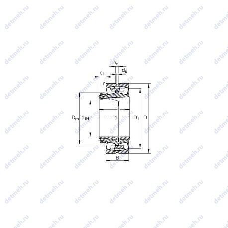 Подшипник 23168-B-K-MB + H3168-HG чертеж