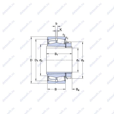 Подшипник 23226-2CS5K/VT143 + H 2326 L чертеж