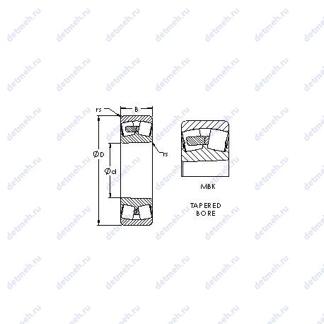 Подшипник 23244MBK чертеж