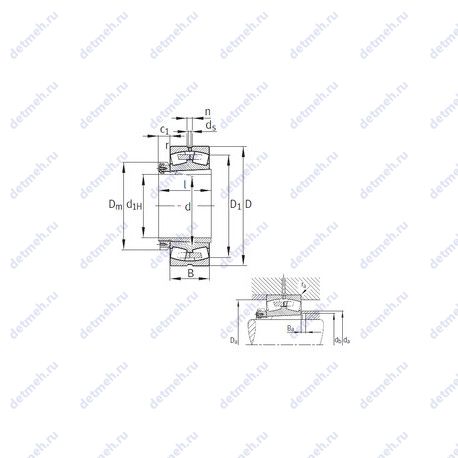 Подшипник 23972-K-MB+H3972 чертеж