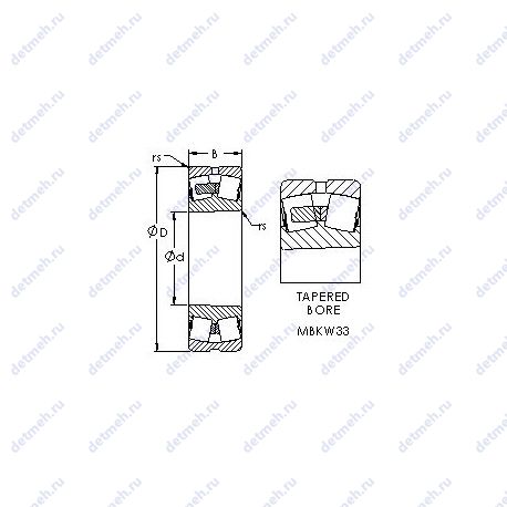 Подшипник 24030MBK30W33 чертеж