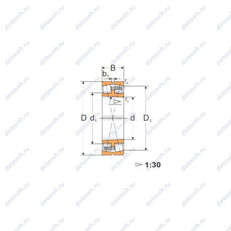 Подшипник 24034 K30MBW33 чертеж