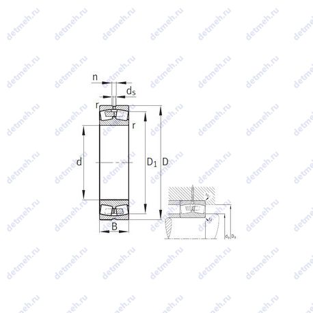 Подшипник 24044-B-K30-MB чертеж