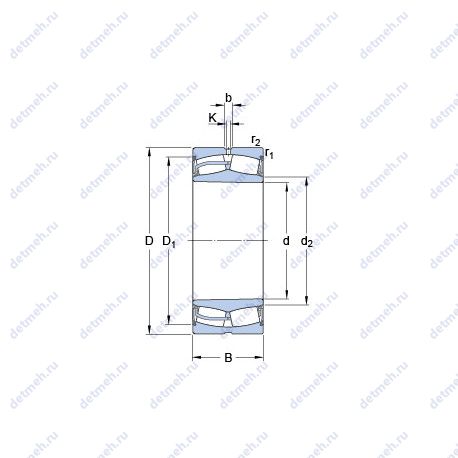 Подшипник 24128-2CS5K30/VT143 чертеж