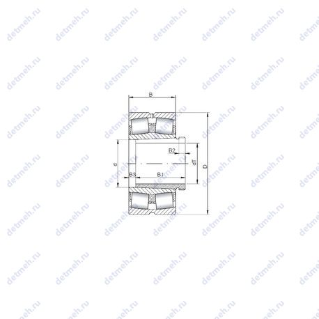Подшипник 24128 K30CW33+AH24128 чертеж