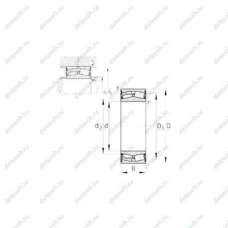 Подшипник 24130-E1-2VSR-H40 чертеж