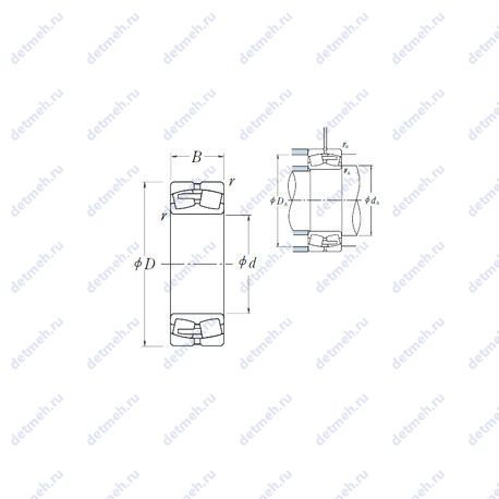 Подшипник 24160CAE4 чертеж