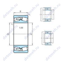 Чертеж подшипника 24188CCK30W33MB